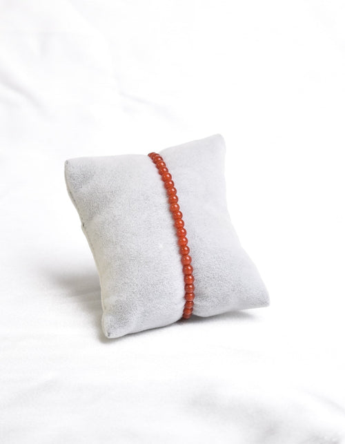 Certified Red Agate Natural Stone Necklace and Bracelet Set 4 mm