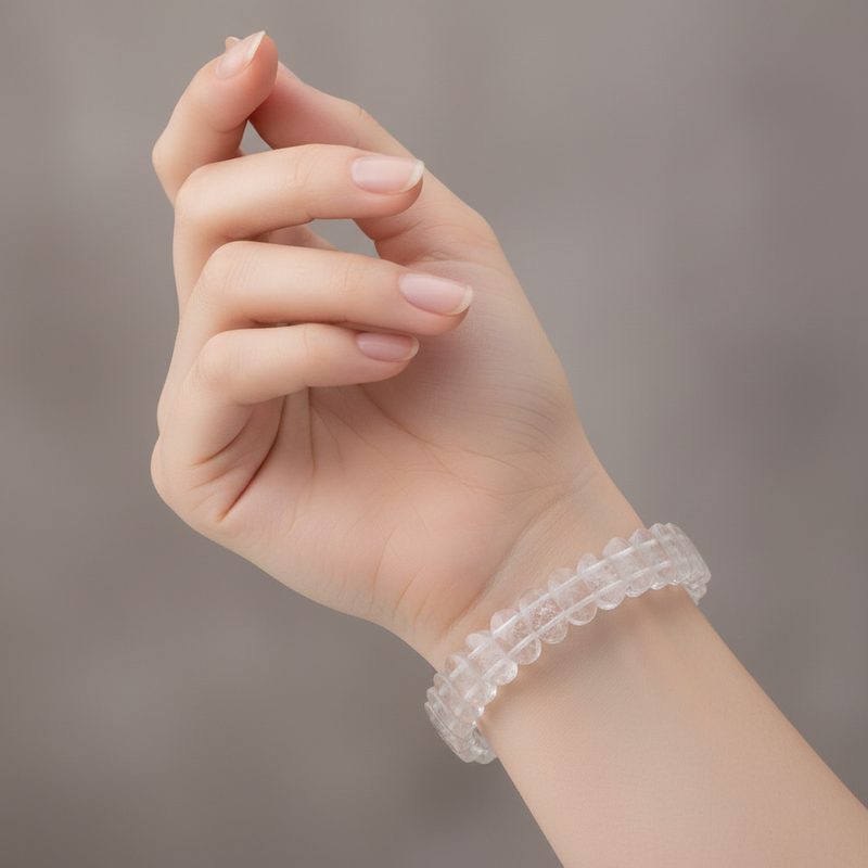 Sertifikalı Kristal Kuvars Doğaltaş Bileklik – Özel Rolex Kesim - Görsel 1 - Safnaturel