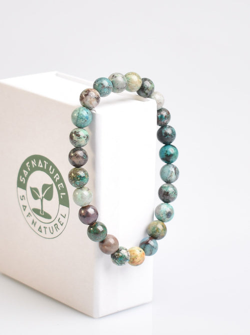 Sertifikalı Krizokol Doğal Taş Bileklik 8 mm Küre Kesim