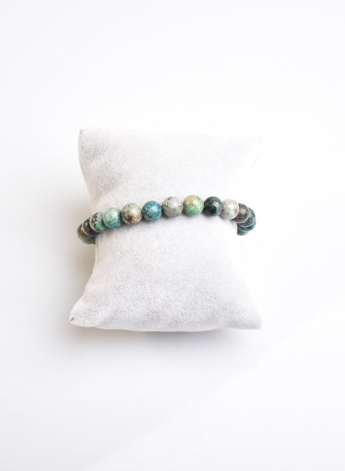 Sertifikalı Krizokol Doğal Taş Bileklik 8 mm Küre Kesim