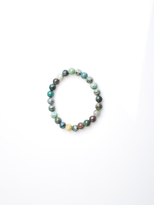 Sertifikalı Krizokol Doğal Taş Bileklik 8 mm Küre Kesim