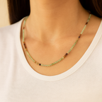 Sertifikalı Krizopras Doğal Taş Kolye 3-4 mm