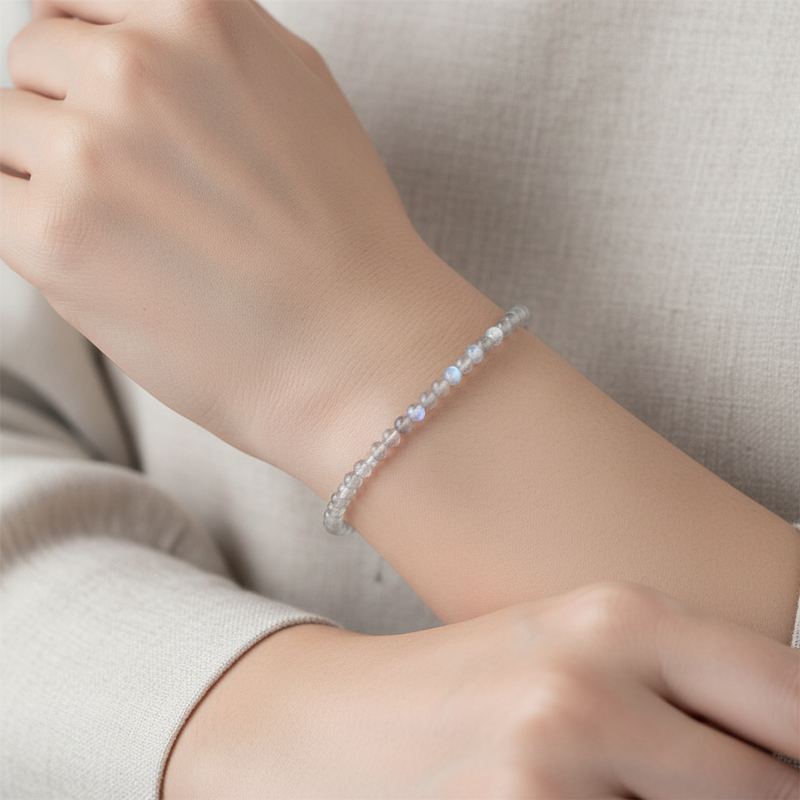Sertifikalı Labradorit Doğal Taş Bileklik 4 mm - Görsel 1 - Safnaturel