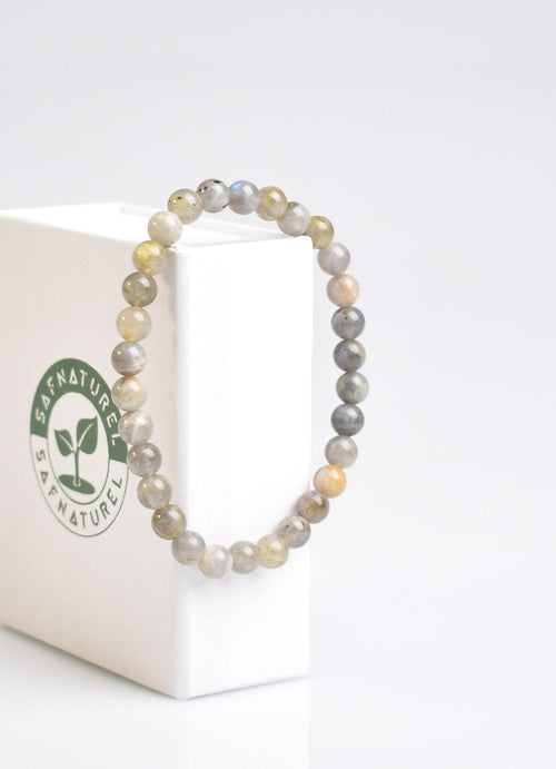 Sertifikalı Labradorit Doğal Taş Bileklik 6 mm