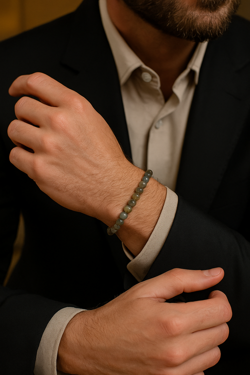 Sertifikalı Labradorit Doğal Taş Bileklik 6 mm