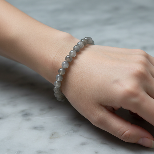 Sertifikalı Labradorit Doğal Taş Bileklik 8 mm