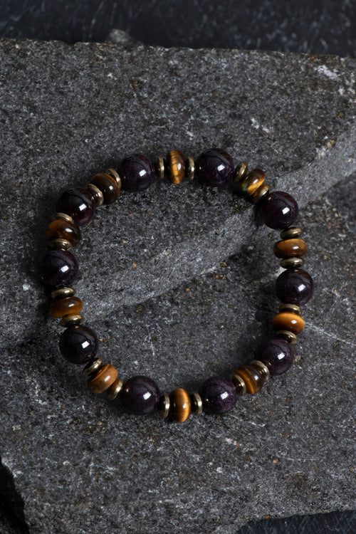 Sertifikalı Lal, Kaplan Gözü, Hematit Doğal Taş Bileklik