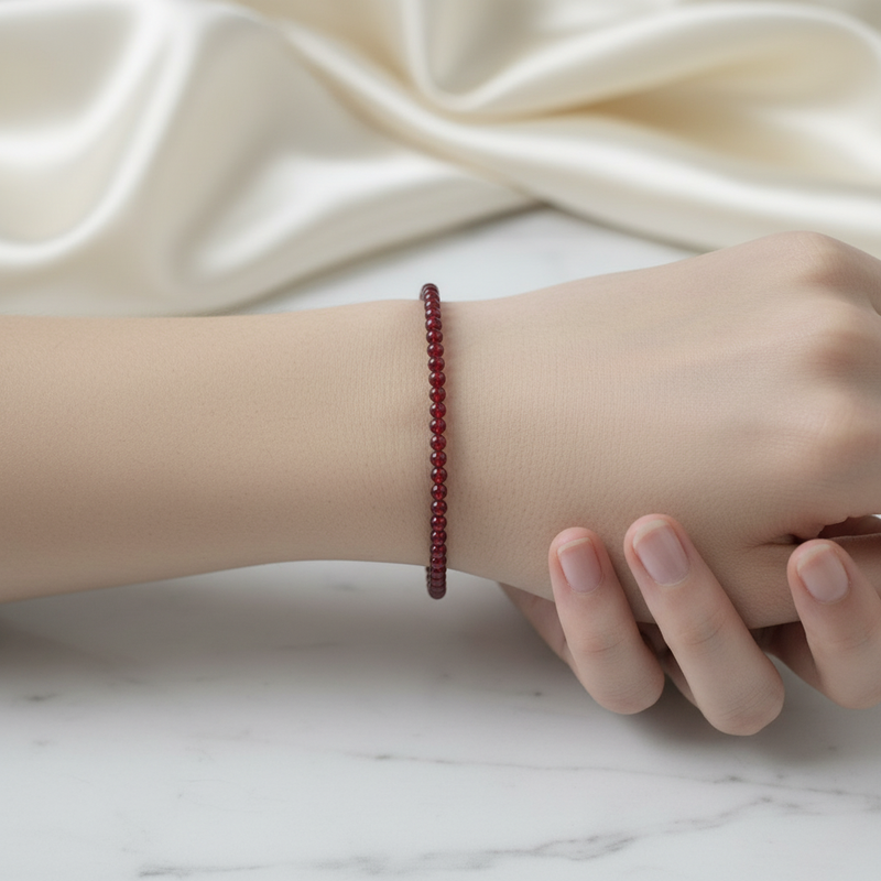 Sertifikalı Lal Doğal Taş Bileklik 4 mm - Görsel 1 - Safnaturel