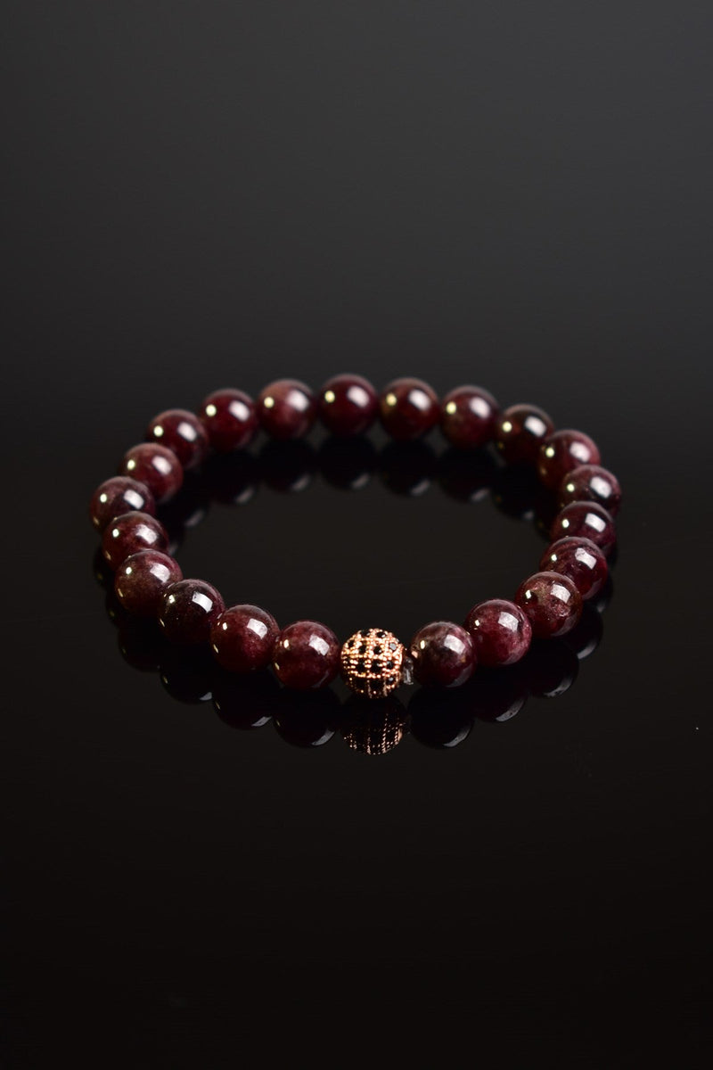 Sertifikalı Lal Garnet Zirkon Aparatlı Doğal Taş 8 mm Bileklik - Görsel 3 - Safnaturel