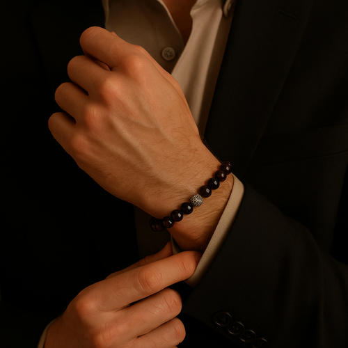 Sertifikalı Lal Garnet Zirkon Aparatlı Doğal Taş 8 mm Bileklik