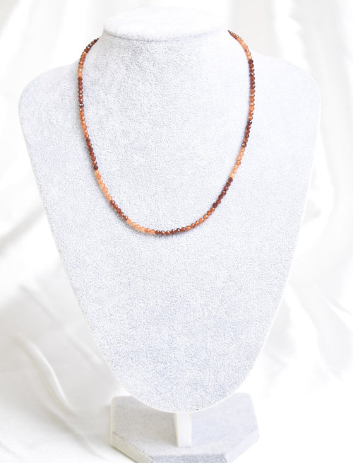 Sertifikalı Lal Hezonite Doğaltaş Kolye Bileklik Set 4 mm