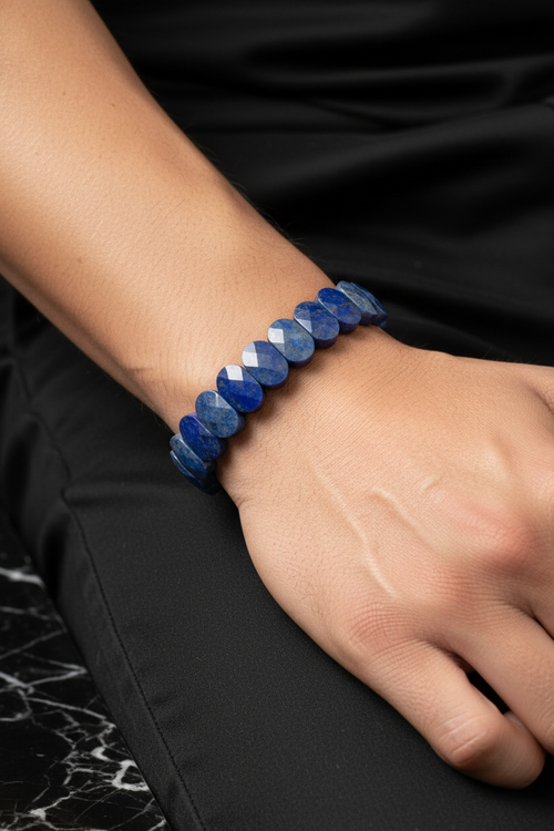 Sertifikalı Lapis Lazuli Doğaltaş Bileklik – Özel Rolex Kesim