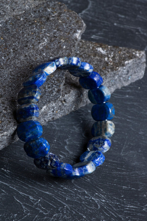 Sertifikalı Lapis Lazuli Geniş Kesim Doğal Taş Bileklik