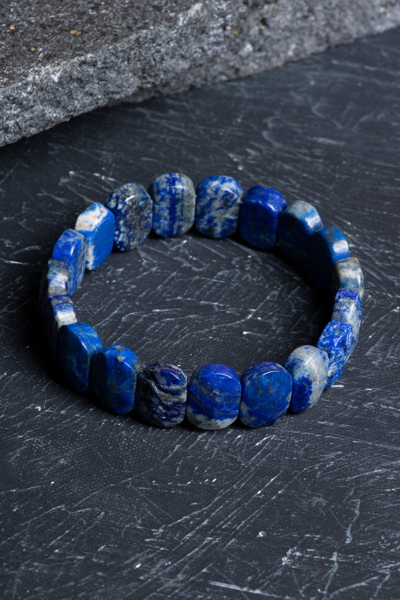 Sertifikalı Lapis Lazuli Geniş Kesim Doğal Taş Bileklik