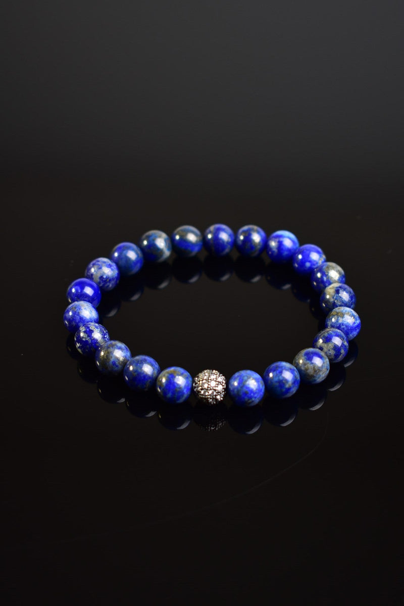 Sertifikalı Lapis Zirkon Aparatlı Doğal Taş 8 mm Bileklik - Görsel 4 - Safnaturel