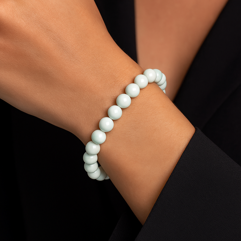 Sertifikalı Larimar (Opal) Doğal Taş Bileklik 8 mm - Görsel 1 - Safnaturel