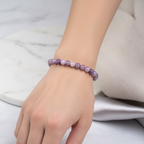 Sertifikalı Lepidolit Doğal Taş Bileklik 8 mm