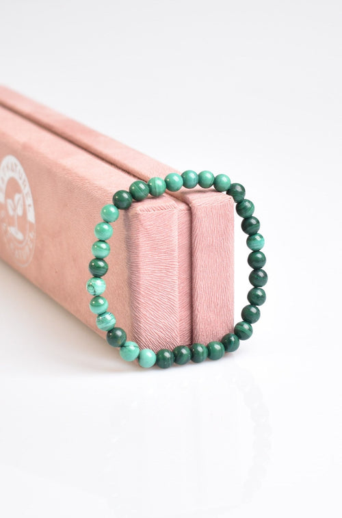 Sertifikalı Malakit Doğal Taş Bileklik 6 mm