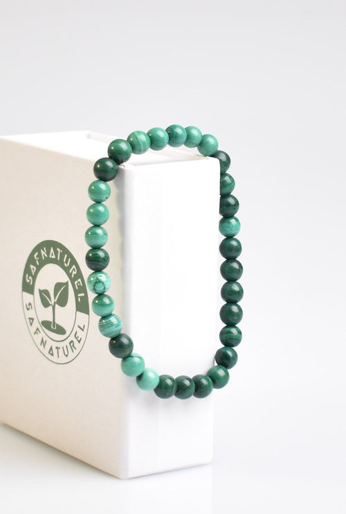 Certified Malachite Natural Stone Bracelet 6 mm