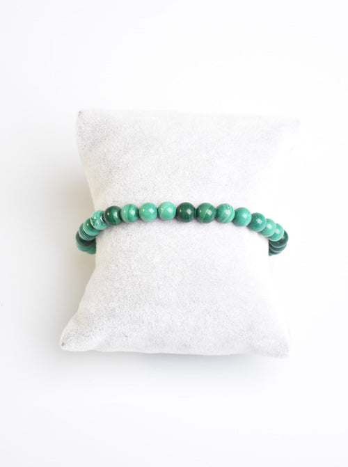 Certified Malachite Natural Stone Bracelet 6 mm