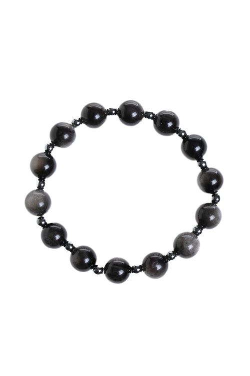 Sertifikalı Obsidyen, Hematit Doğal Taş Bileklik