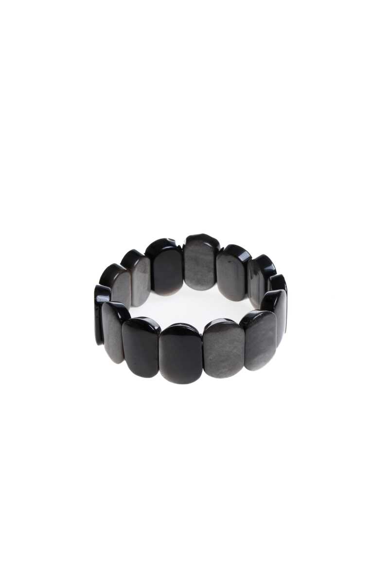 Sertifikalı Obsidyen Geniş Kesim Doğal Taş Bileklik - Görsel 5 - Safnaturel