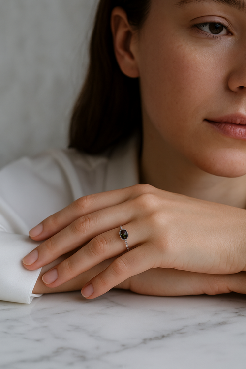 Sertifikalı Opal Doğal Taş 925 Ayar Gümüş Yüzük