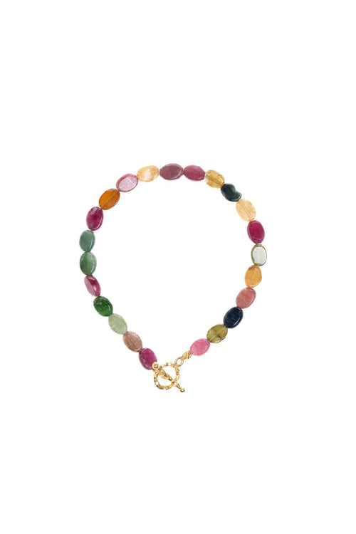 Sertifikalı Özel Kesim Turmalin Altın Kaplama Gümüş Aparat Doğal Taş Bileklik