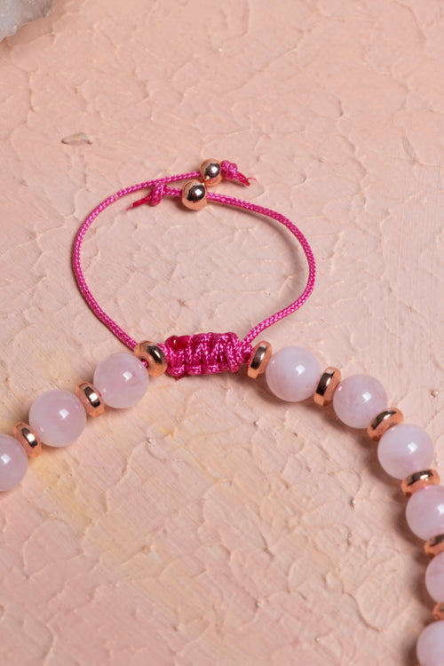 Sertifikalı Pembe Kuvars ,Sitrin Fasetli Doğal Taş Bileklik