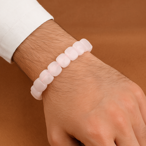 IGSL Uluslararası Sertifikalı Pembe Kuvars Doğaltaş Bileklik – Özel Rolex Kesim