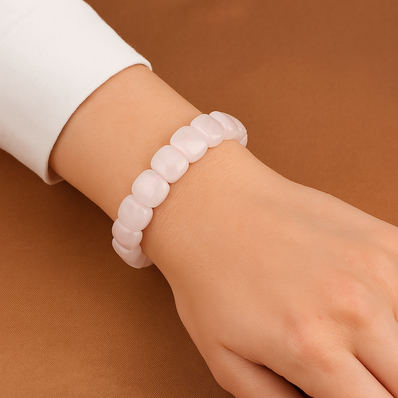 IGSL Uluslararası Sertifikalı Pembe Kuvars Doğaltaş Bileklik – Özel Rolex Kesim - Görsel 5 - Safnaturel