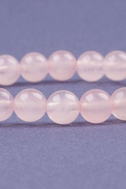 Sertifikalı Pembe Kuvars Doğal Taş Bileklik 6 mm