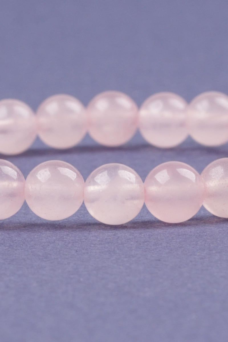 Sertifikalı Pembe Kuvars Doğal Taş Bileklik 6 mm - Görsel 4 - Safnaturel