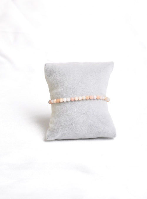 Sertifikalı Pembe Opal Doğal Taş Bileklik 4 mm