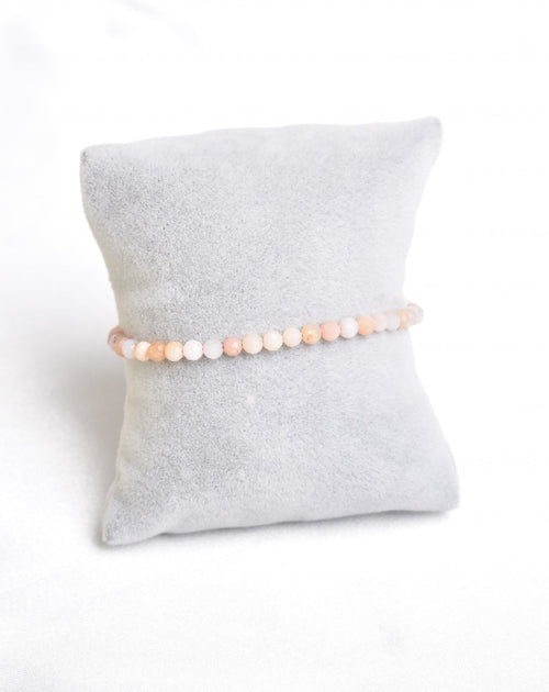 Sertifikalı Pembe Opal Doğal Taş Bileklik 4 mm