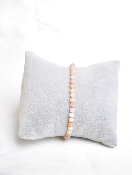 Sertifikalı Pembe Opal Doğal Taş Bileklik 4 mm