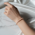 Sertifikalı Pembe Opal Doğal Taş Bileklik 4 mm