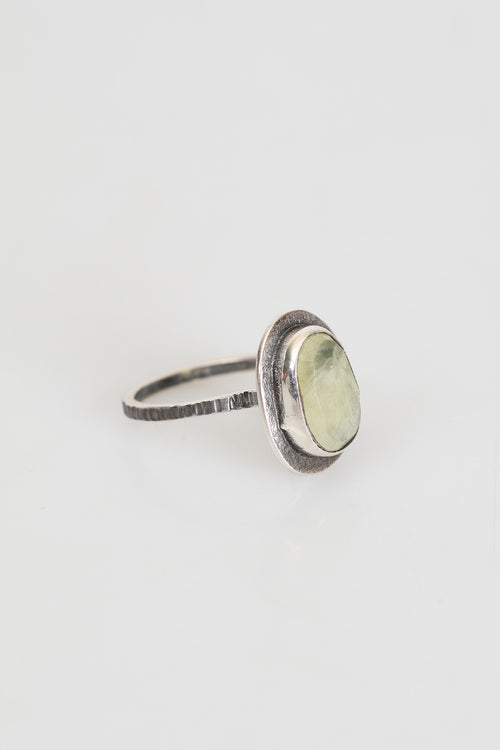 Sertifikalı Prehneit Doğal Taş 925 Ayar Gümüş Yüzük