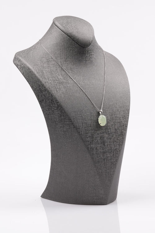 Sertifikalı Prehnite Doğal Taş 925 Ayar Gümüş Kolye