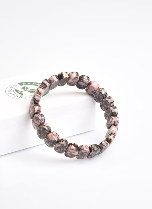 Sertifikalı Rodonit Doğal Taş Bileklik – Özel Rolex Kesim