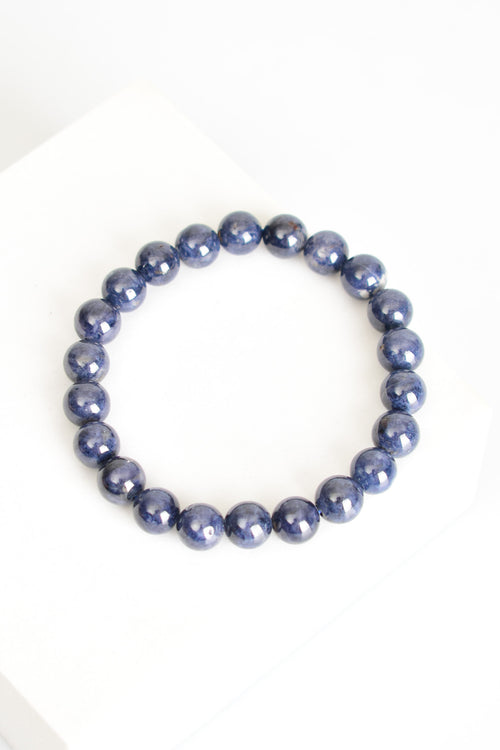 Sertifikalı Safir Doğal Taş Bileklik 8 mm