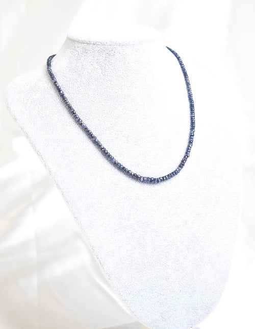 Uluslararası Sertifikalı Safir Doğal Taş Kolye – 3-4mm Özel Kesim