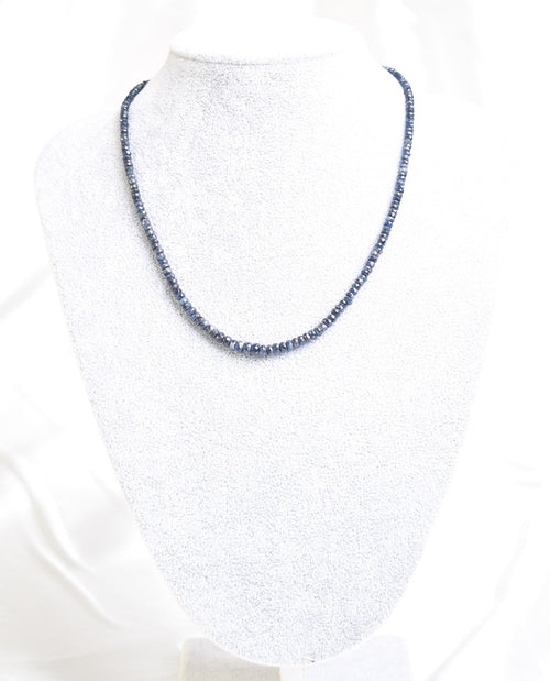 Sertifikalı Safir Doğal Taş Kolye ve Bileklik Seti 3-4 mm