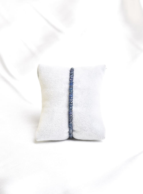 Sertifikalı Safir Doğal Taş Kolye ve Bileklik Seti 3-4 mm