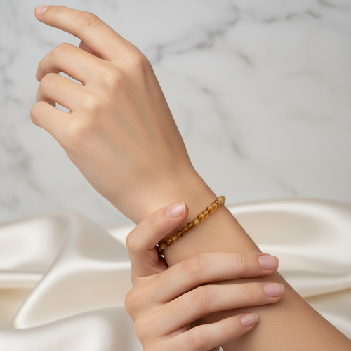 Certified Yellow Tiger Eye Natural Stone Bracelet 4 mm