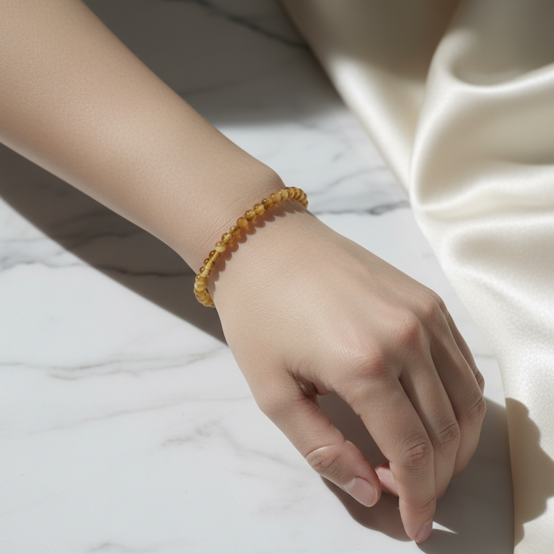 Sertifikalı Sarı Kaplan Gözü Doğal Taş Bileklik 4 mm - Görsel 1 - Safnaturel
