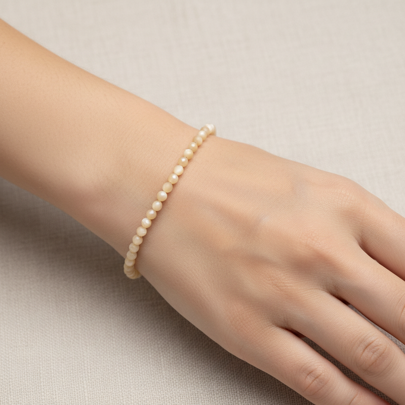 Sertifikalı Sedef Doğal Taş Bileklik 4 mm - Görsel 1 - Safnaturel