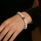 Sertifikalı Selenit Zirkon Aparatlı Doğal Taş 8 mm Bileklik