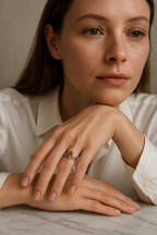 Sertifikalı Sitrin Doğal Taş 925 Ayar Gümüş Ayarlanabilir Yüzük