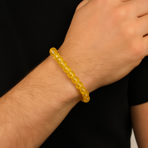 Sertifikalı Sitrin Doğal Taş Bileklik 6 mm